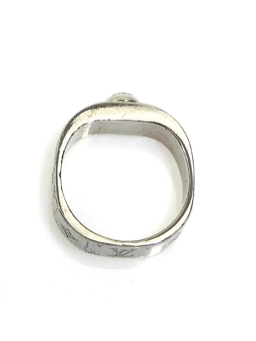 Auth Louis Vuitton Nanogram Ring Silver #302611L17B